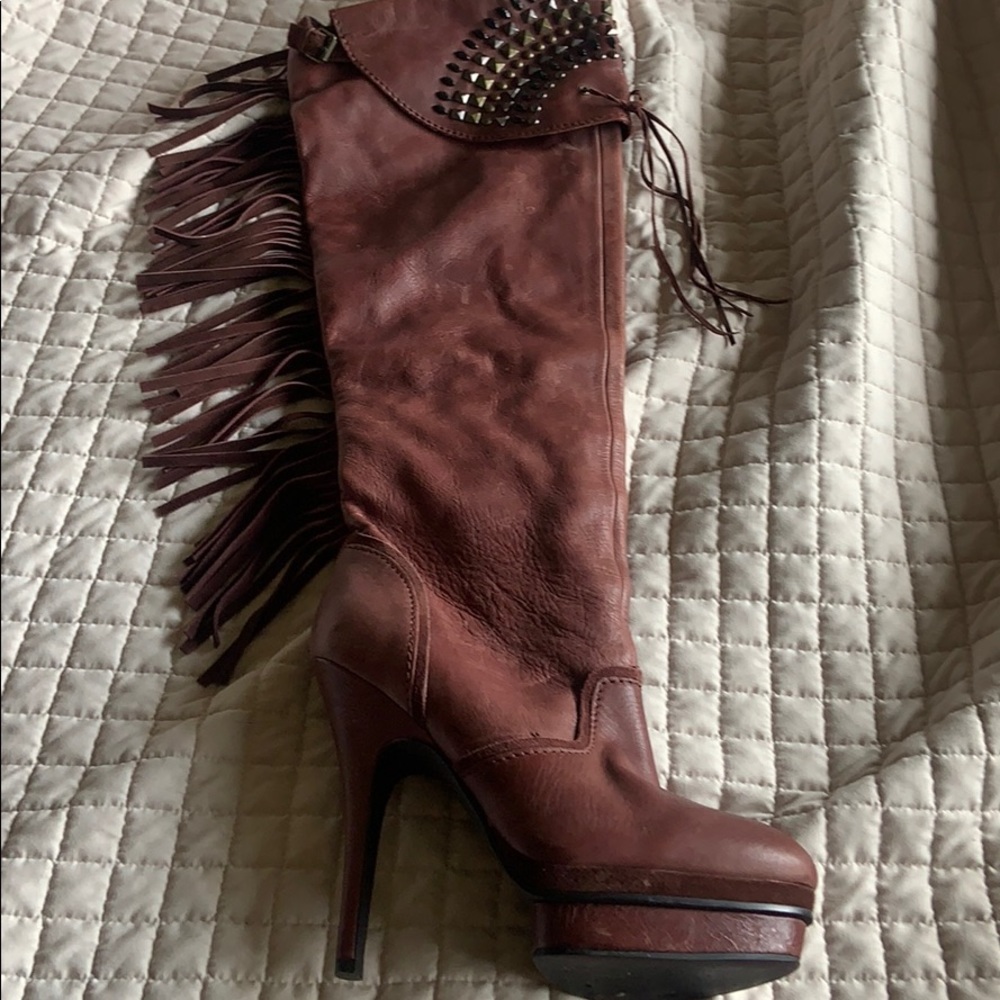 Thigh High Studded Leather Boots